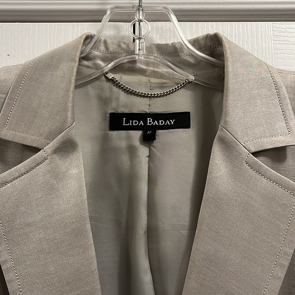 EUC Lida Baday silver blazer style single button silk and wool blend jac… - Picture 2 of 12